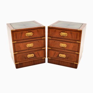 Commodes de Chevet Style Campagne Militaire Vintage, 1950, Set de 2