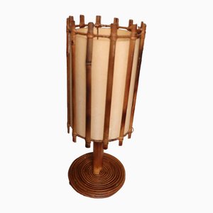 Rattan Lamp from Louis Sognot, 1950s
