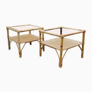 Rattan Nightstands from Dal Vera, 1970s, Set of 2