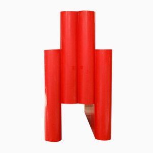 Vintage Red Plastic Carminio Magazine Holder by Giotto Stoppino for Kartell, Italy, 1980s