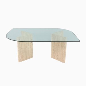 Table Basse en Travertin, Italie, 1970s