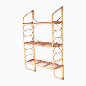 Étagères Murales pour Hall d'Entrée Mid-Century en Rotin, 1960s