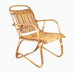 Mid-Century Rattan Lounge Chair, 1950s