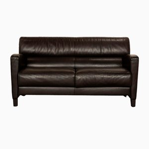 Leather Two-Seater Black Sofa from WK Wohnen