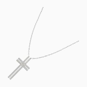 Cross Diamond Necklace in White Gold from Cartier