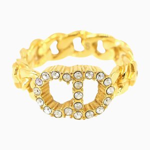 Clair D Lune Ring in Gold with Rhinestone from Christian Dior