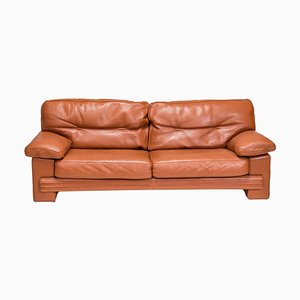 Brown Leather Sofa from Roche Bobois, 1990s