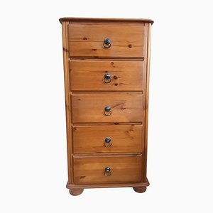 Vintage Pine Country Tallboy Chest of Drawers, 1980s