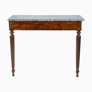 19th Century Louis Philippe Mahogany and Marble Top Console Table