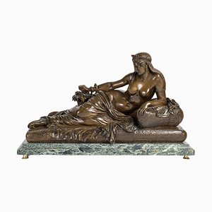 Napoleon Sculpture of Cleopatra Reclining Sculpture from Barbedienne