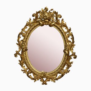 Carved Gilt-Wood Oval Wall Mirror