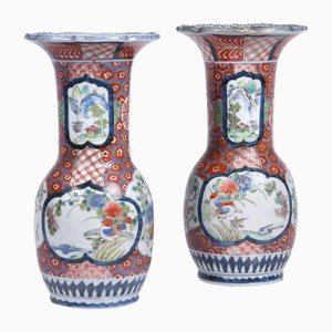Antike japanische Arita Imari Porzellan Vasen Tischlampen, 2 . Set
