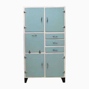 Mid-Century Spanish Fresquera Blue Sky Doors and Drawers Cupboard