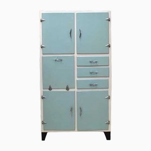 Spanischer Mid-Century Fresquera Blue Sky Schrank mit Türen und Schubladen