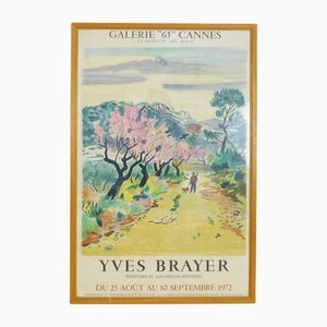 Póster litográfico Galerie 65 La Croisette Cannes original de Yves Brayer, 1972