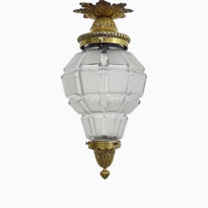 Louis XV Style Hall Lantern in Bronze and Glass Globe, 1920s