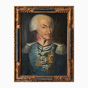 Portrait de Victoire Amédée III, roi de Sardaigne, années 1800, huile sur toile, encadrée