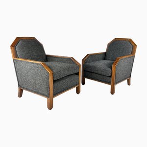 Art Deco Club Chairs, France, 1930s, Set of 2