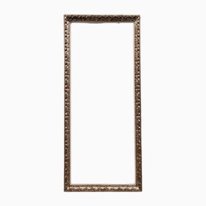 Rectangular Framed Mirror in Carved and Silvered Wood, 1960s