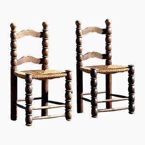 Chaises en Hêtre, 1950s, Set de 2