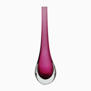 Violette Vintage Vase aus Muranoglas, Flavio Poli zugeschrieben für Seguso, 1960er
