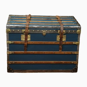 Flat Blue Mail Trunk with Key