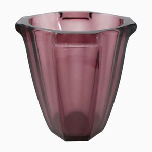 Art Deco Mauve Glass Vase by Rudolf Schrötter, 1930s