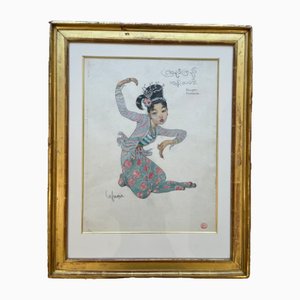 Léa Lafugie, Burmese Dancer, 1920s, Gouache