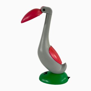 Green, Grey & Red Articulated Toucan Desk Lamp, 1980s