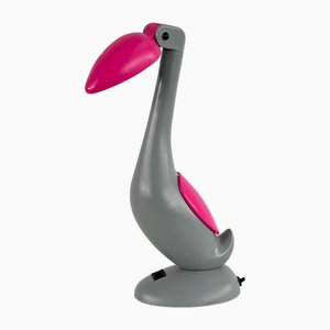 Pink & Grey Articulated Toucan Desk Lamp, 1980s
