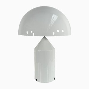 Large Vintage White Atollo Table Lamp attributed to Vico Magistretti for Oluce, 1960s