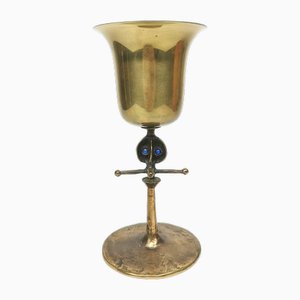 Mid-Century Brass Chalice by Lajos Muharos, 1970s