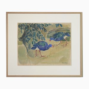 Knud Kyhn, Composition, 1915, Watercolor, Framed