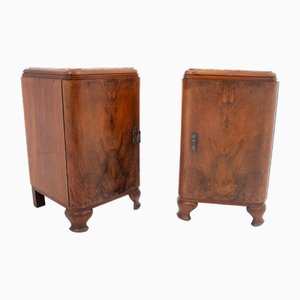 Art Deco Bedside Tables, 1940s, Set of 2