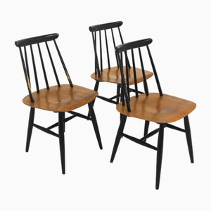 Skandinavische Vintage Fanett Stühle von Ilmari Tapiovaara für Edsby Verken, 1960, 3er Set