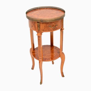 French Inlaid Walnut Side Table, 1930s