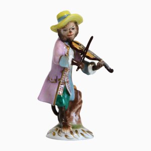 Porcelain Figurine from the Series Monkey Band from Volkstedt Manufactory, Germany, 1940s