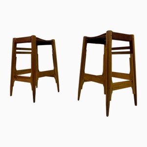 Mid-Century Wood High Stools by Werner Biermann for Arte Sano, 1960s, Set of 2