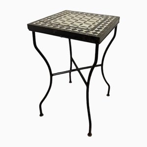 Vintage Tall Auxiliar Wrought Iron Table with Tiles, Spain, 1980s