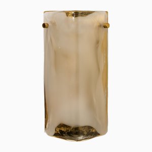 Lampada da parete in ottone e vetro di Murano soffiato a mano di JT Kalmar, 1960