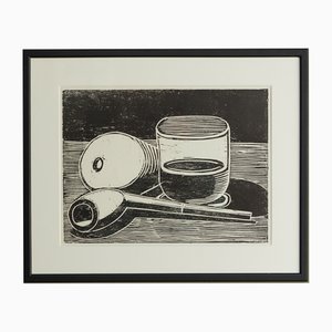 Vilhelm Lundstrøm, Still Life, 1942, Woodblock Print, Framed