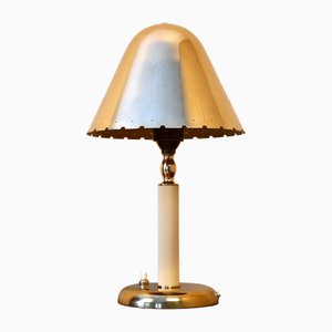 Lámpara de mesa sueca vintage de latón de Harald Notini para Böhlmarks, años 30
