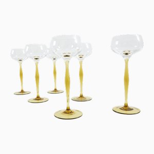 Art Nouveau Champagne Glasses by Peter Behrens, 1898, Set of 6