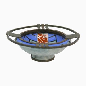 Art Deco Metal & Ceramic Bowl by Andre Villien, 1920s