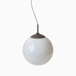 Functionalist Globe Pendant Lamp in White Opaline Glass from Louis Poulsen, 1930s