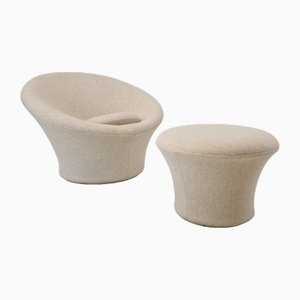 Poltrona Mushroom e poggiapiedi di Pierre Paulin per Artifort, anni '60, set di 2