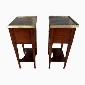 Directoire Style Mahogany Bedside Tables, 1960s, Set of 2