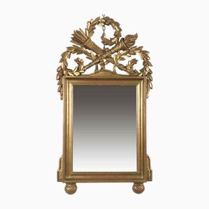 Espejo estilo Imperio tallado en oro, años 80