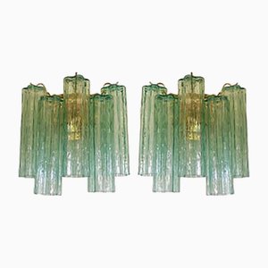 Italian Wall Light in Green Tronchi Murano Glass by Simoeng