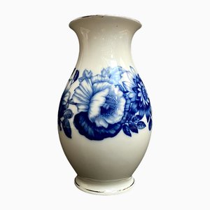 German Ivory White Blue Porcelain Vase from KPM Bavaria German, 1950s